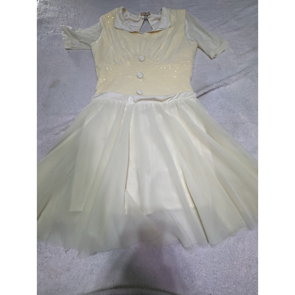REVOLUTION Dancewear Dance Costume Medium M Adult Champagne 50's Feel Halloween